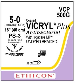 SUTURE VICRYL 5/0 PS-3 16MM 45CM UD