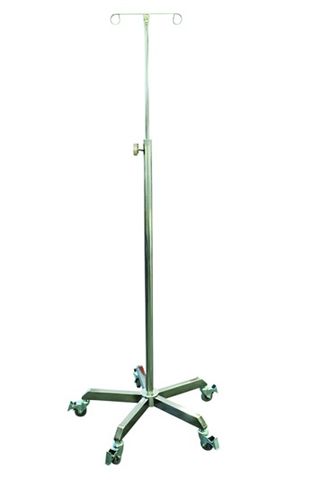MOBILE IV STAND STAINLESS STEEL 2 HOOKS